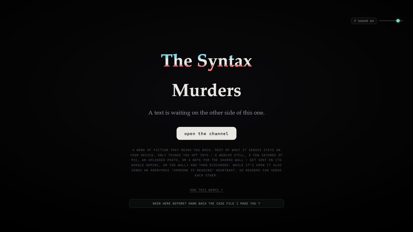 Screenshot: The Syntax Murders